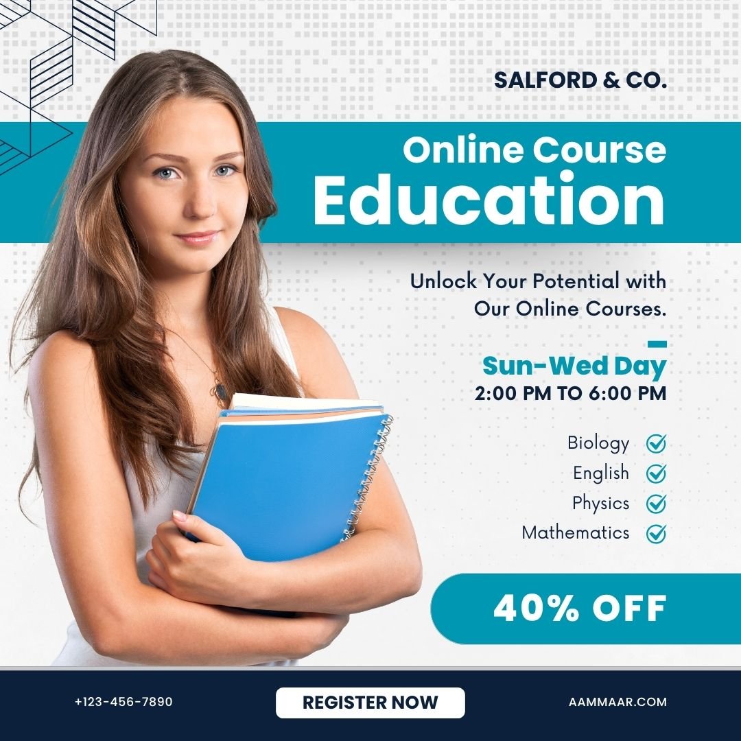 Blue and White Modern Education Instagram Post