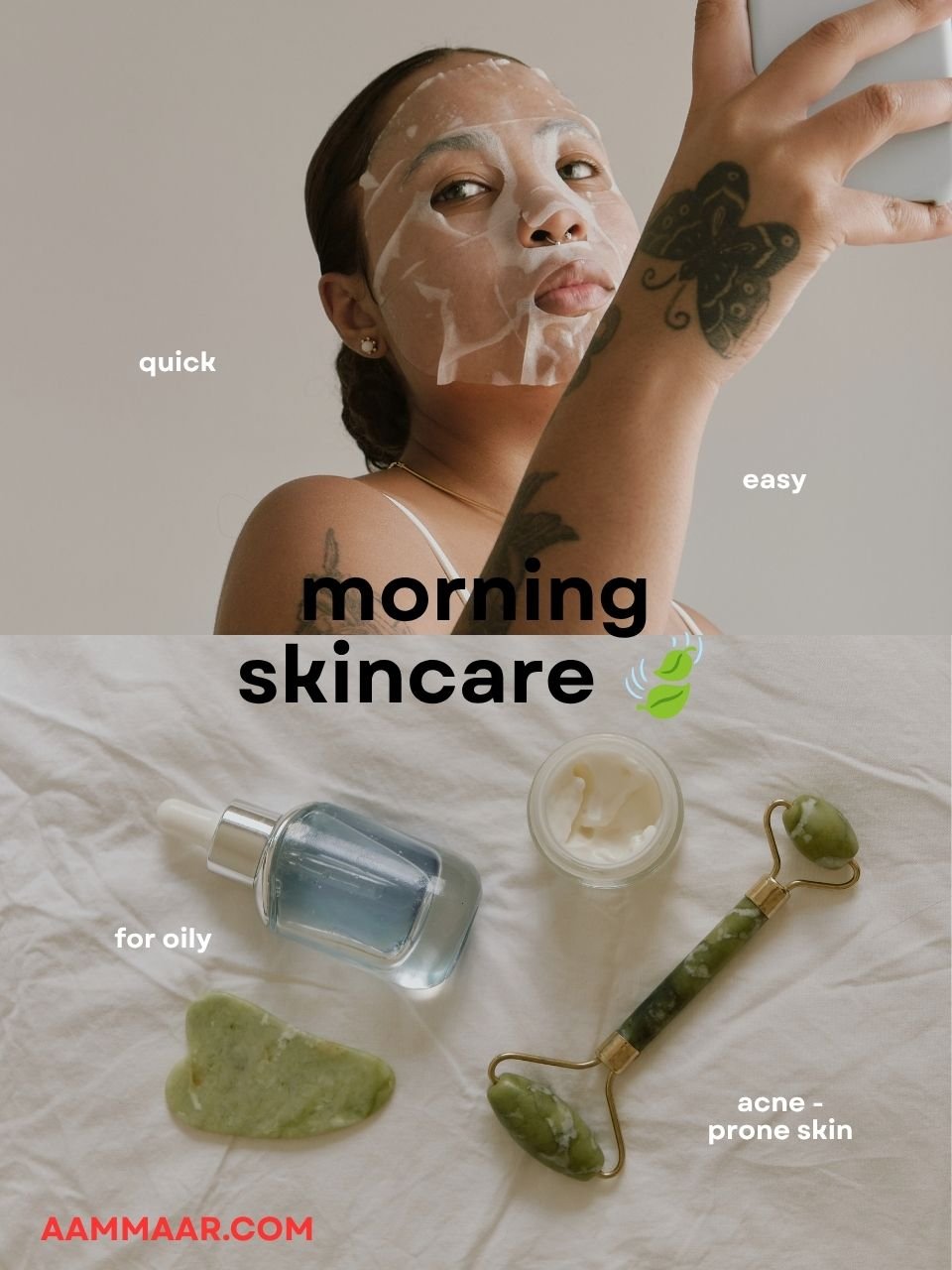 Beige, White & Black Aesthetic Skincare Routine TikTok Photo Mode