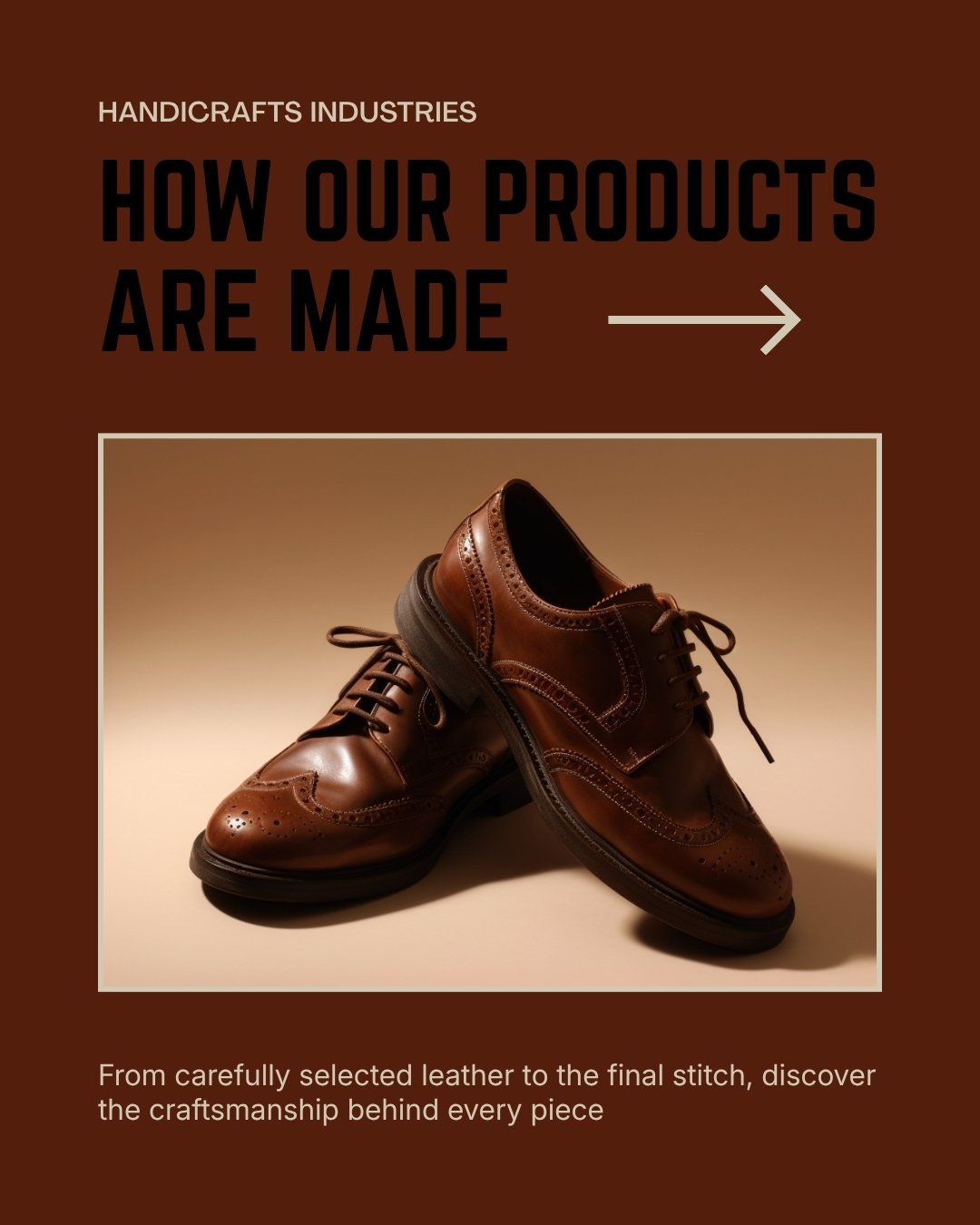 Brown Minimalist Shoe Manufacturing Carousel Instagram Post