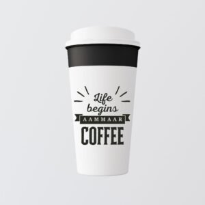 White & Black Minimalist Coffee Cup Mockup Facebook Post