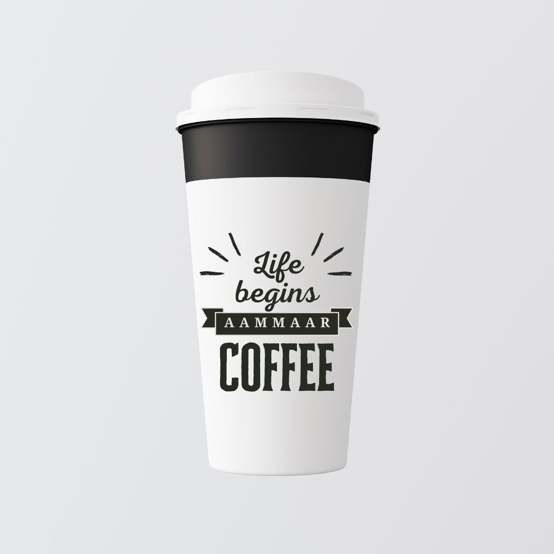 White & Black Minimalist Coffee Cup Mockup Facebook Post