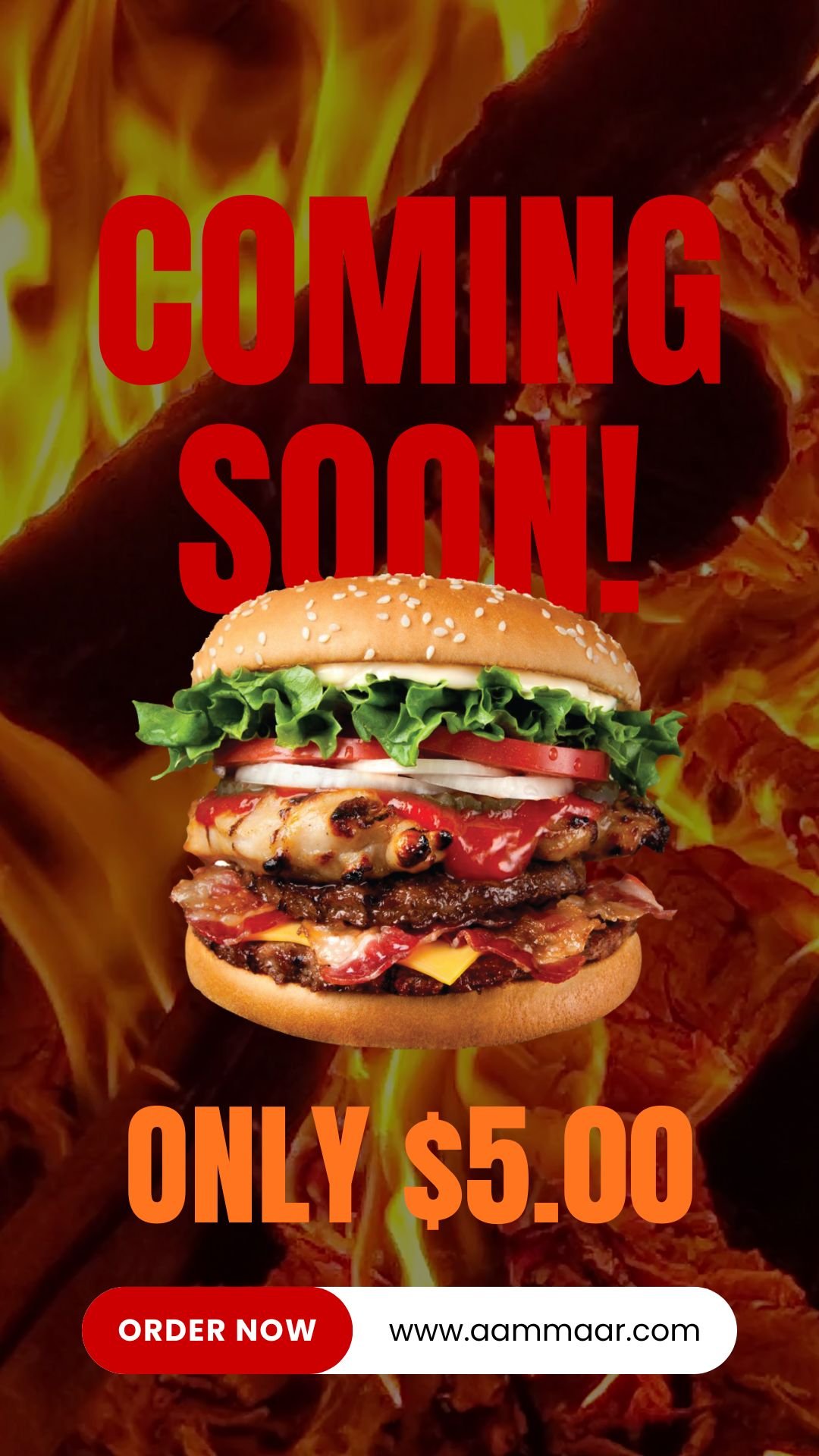 Black White And Red Modern Food Coming Soon Mobile Video