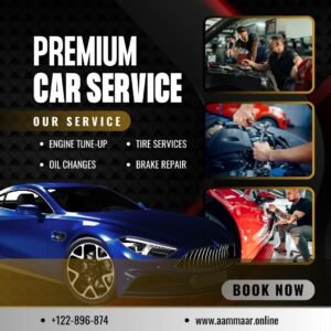 Black & Blue Bold Premium Car Service Instagram Post