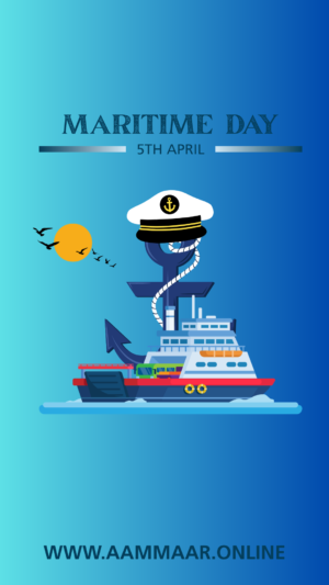 Blue & White Illustrated National Maritime Day Mobile Video