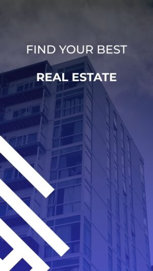 Blue and White Modern Real Estate Mobile Video Template