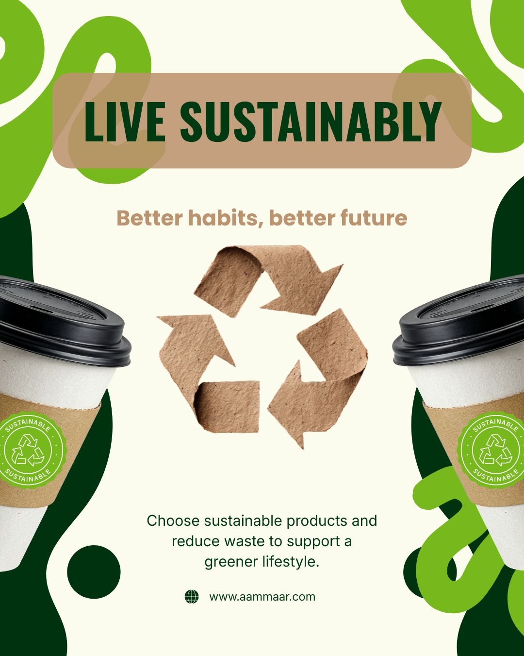 Green & Brown Modern Sustainability Instagram Post