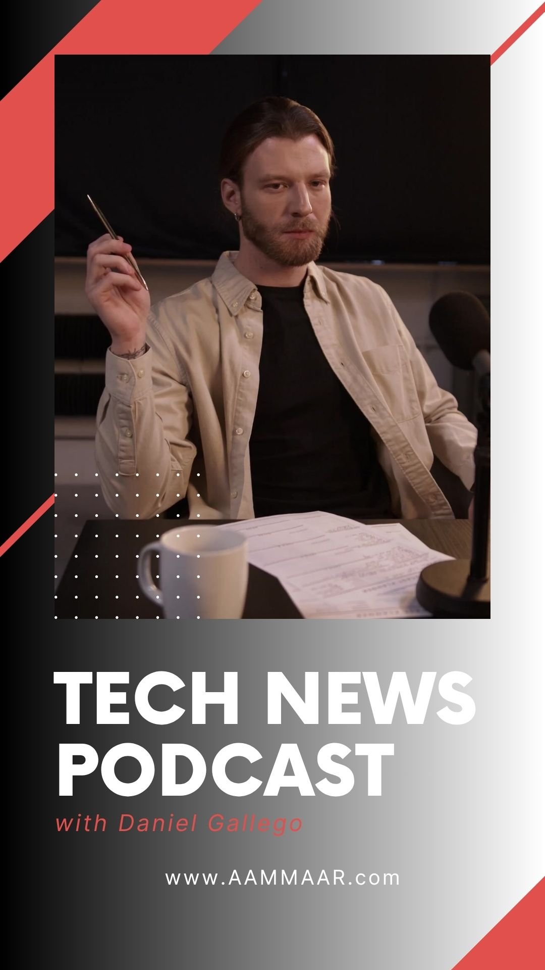 Purple Modern Tech News Podcast Mobile Video