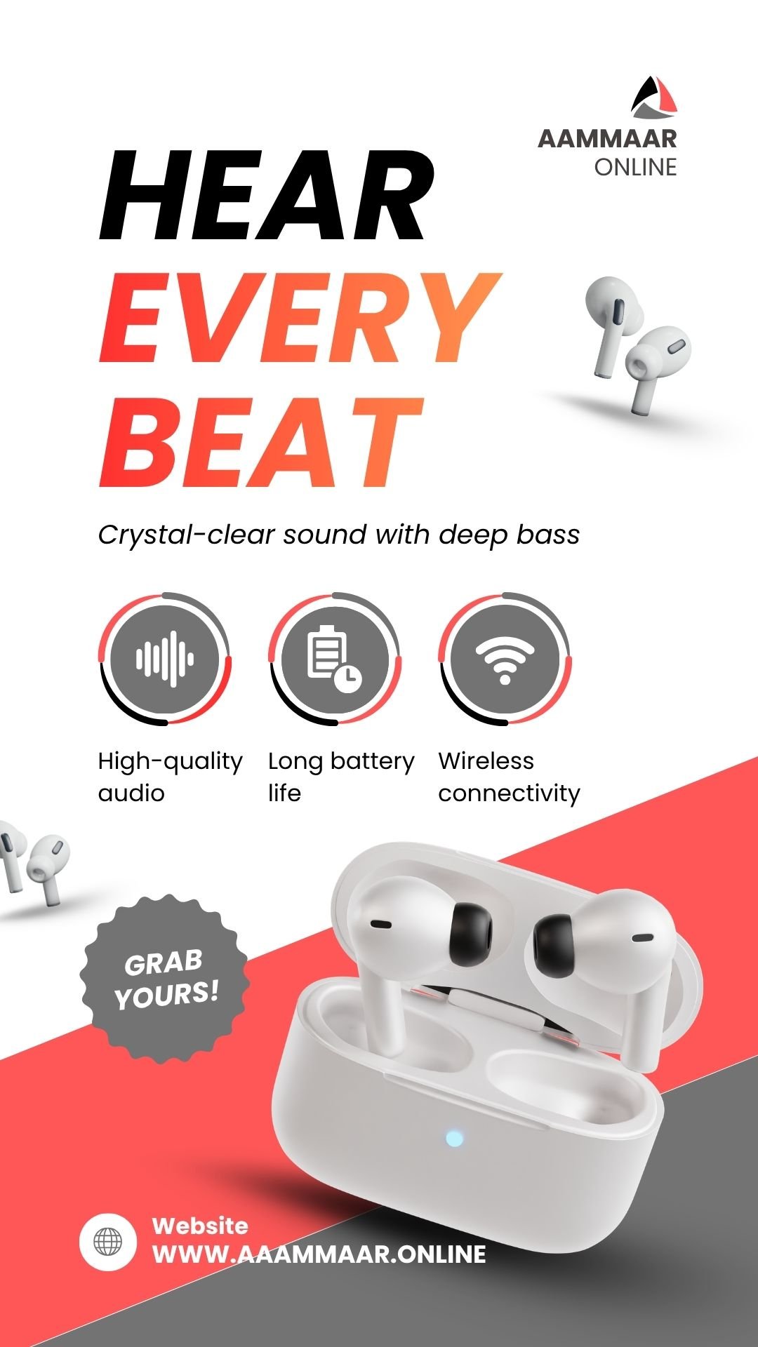 Teal Modern Earbuds Promotion Mobile Video