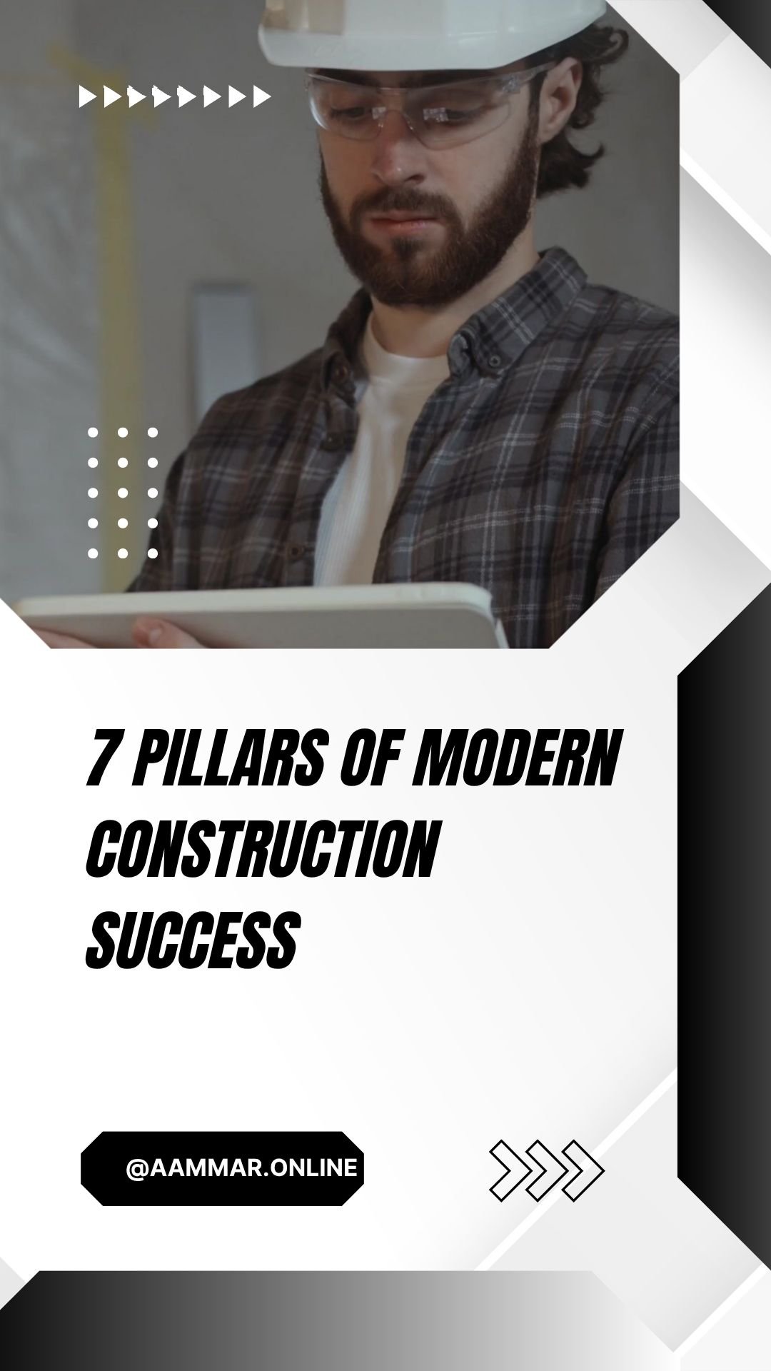 White & Black Geometric Modern Construction Mobile Video