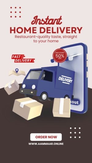 blue and Cream Modern Home Delivery Mobile Video