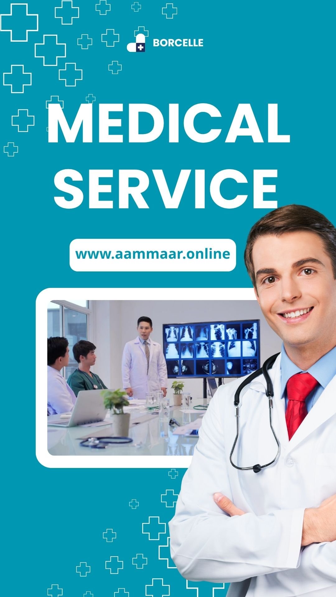 Blue White Modern Medical Service Mobile Video