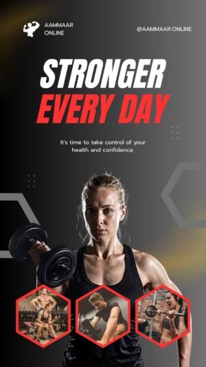 Gray and Red Modern Gym and Fitness Promotion Mobile Video