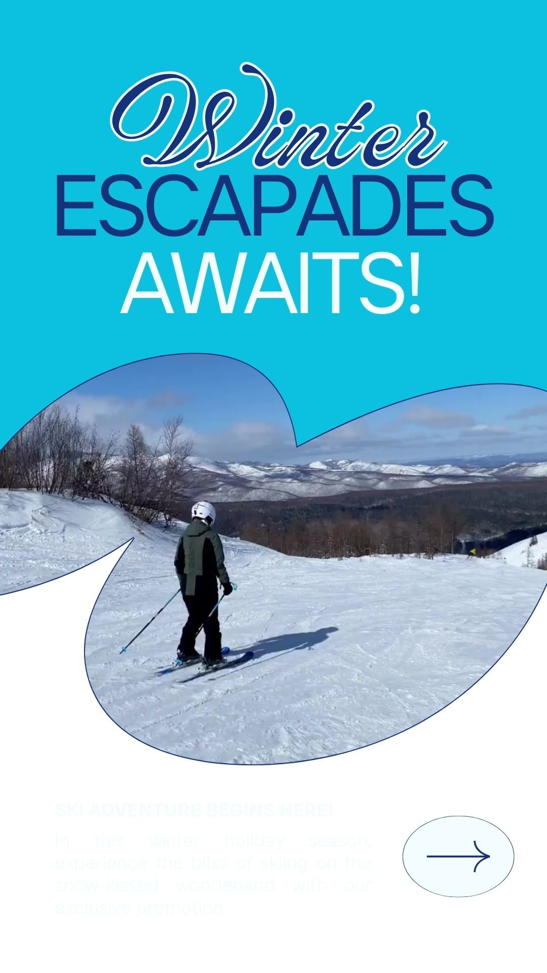 Ice Blue Simple Ski Promotion Instagram Reel
