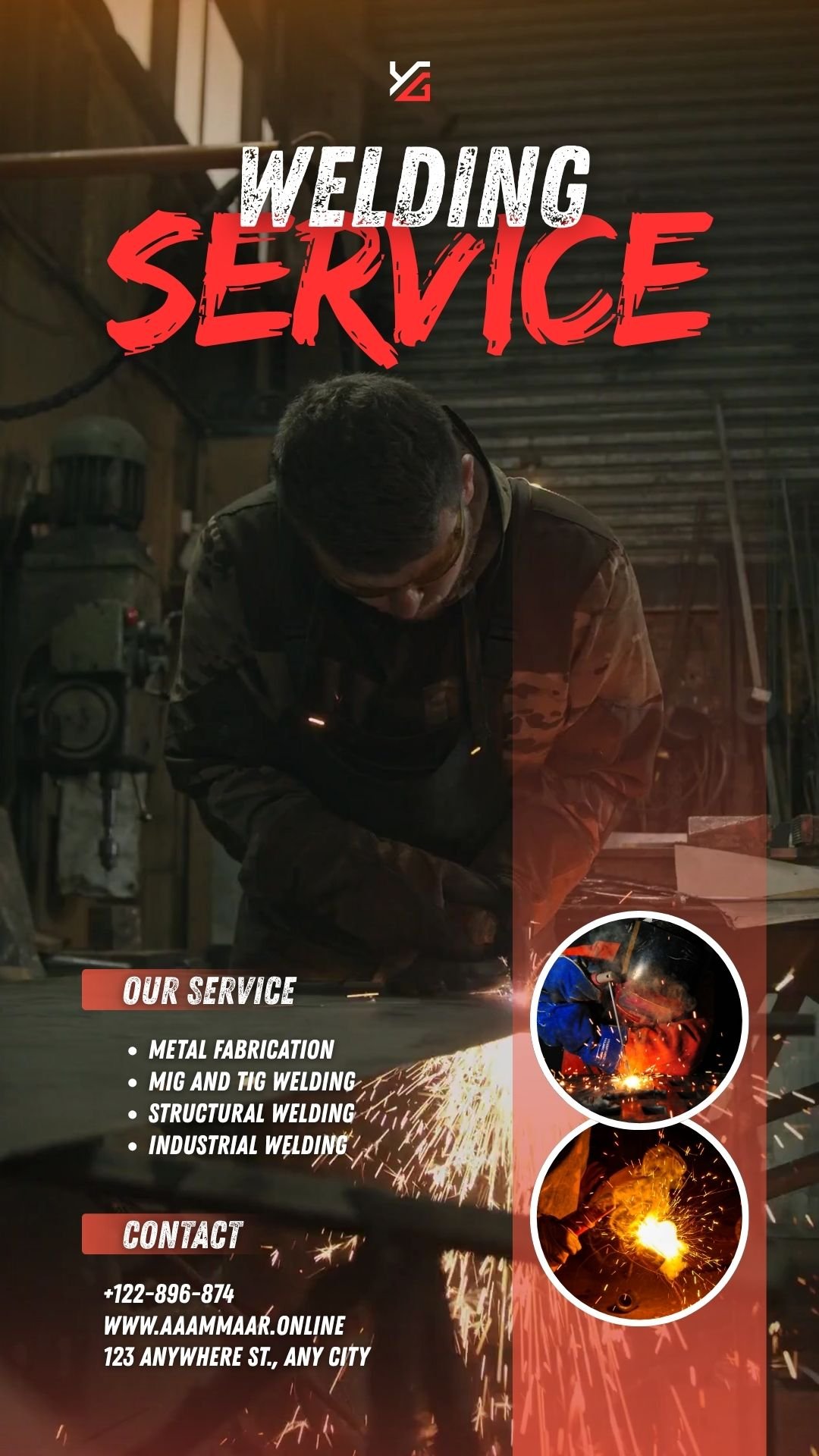 Red and White Dynamic Welding Service Mobile Video